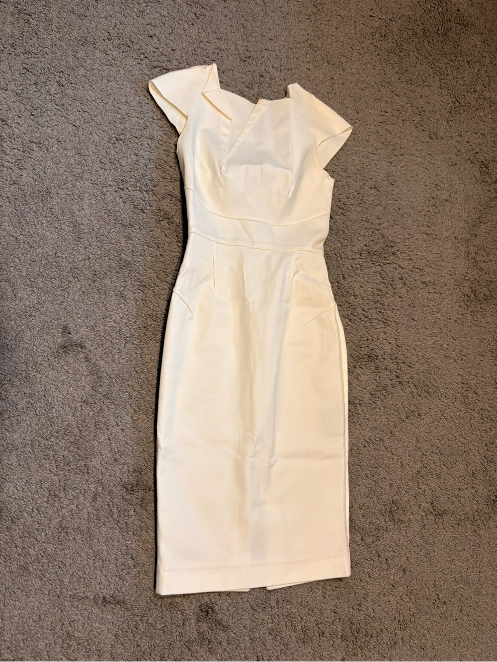 Roland Mouret For Bergdrof Goodman Sheath Dress In Off White Size US 2 - Picture 4 of 16